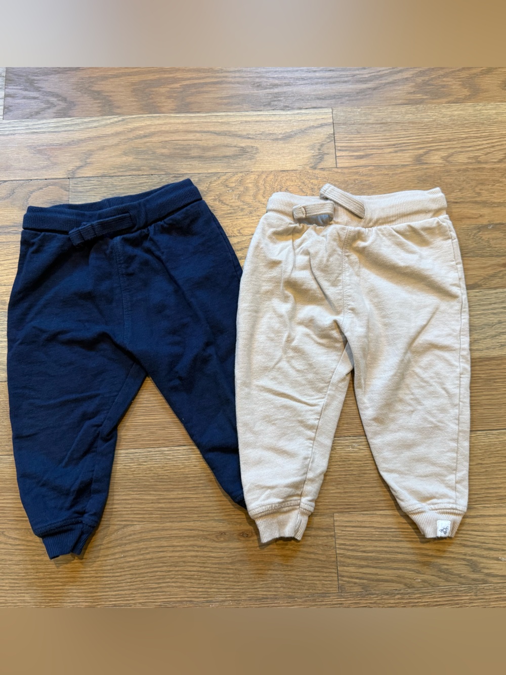Burt's Bees Baby Navy & Beige Jogger Pants Set
